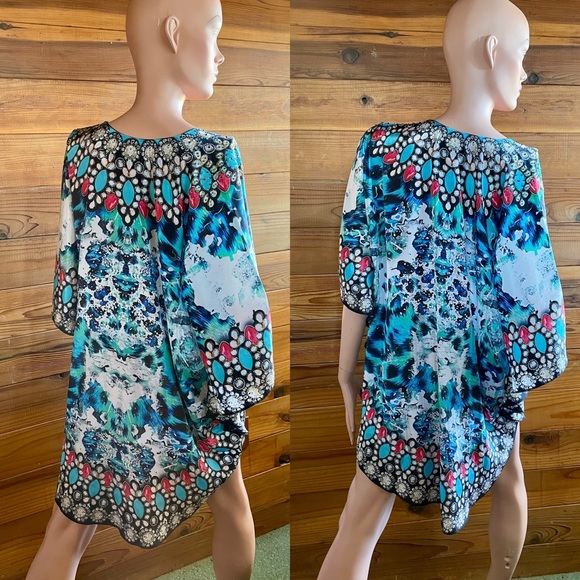 NWT True Colours by LA MODA CLOTHING Rhinestone ANIMAL PRINT Tunic MINI DRESS OS - Picture 5 of 16